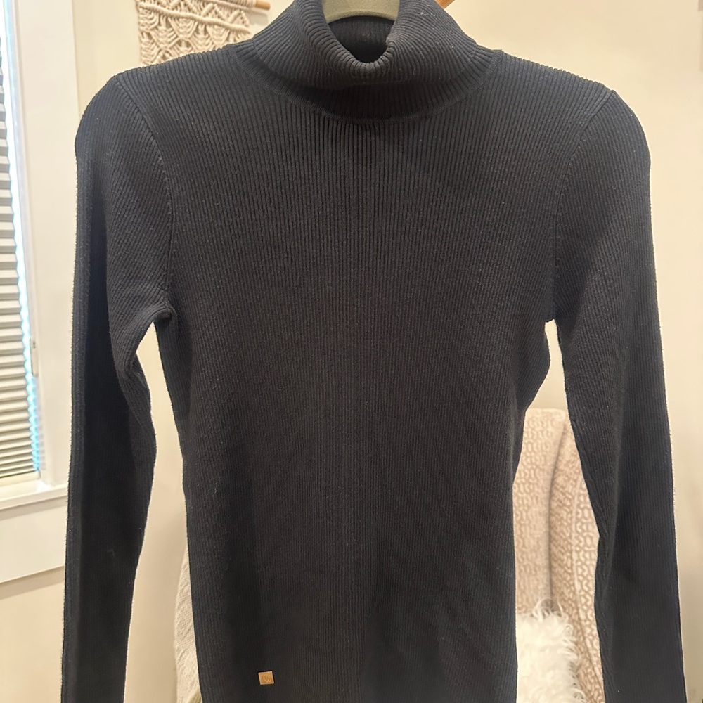 Lauren Ralph Lauren Black Ribbed Turtleneck Sweater